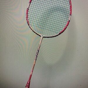 Pink and White Badminton Racket